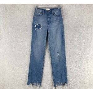Madewell Classic Straight Leg Jean in Corrie Wash Women Stem-Hem Edition Size 24